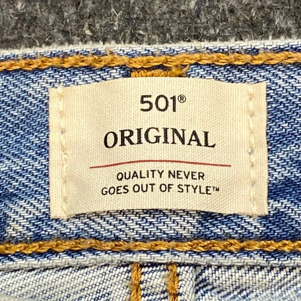 Levi 501 Original Jeans Sz 32 Mens Blue Grunge Distressed Straight Leg Pants